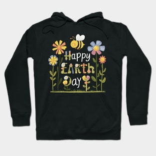 Womens Floral Earth Day With boho Flowers for women and kids Hoodie